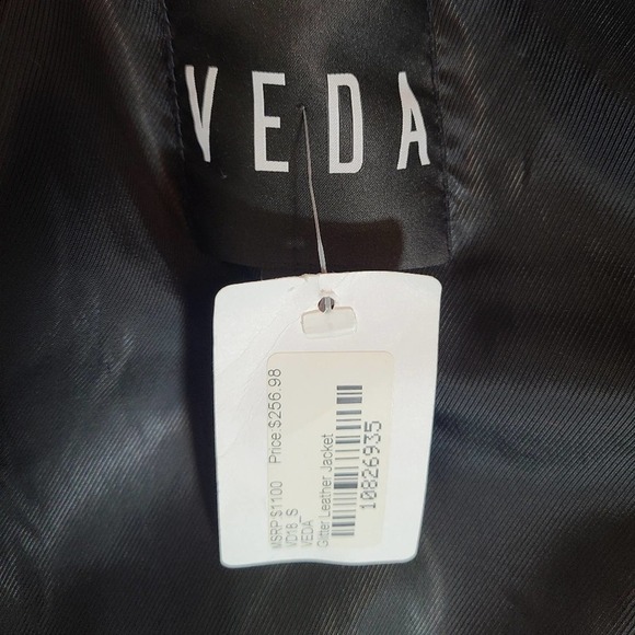 VEDA Glitter Leather Orchid Moto Jacket Small NWT - Picture 8 of 8